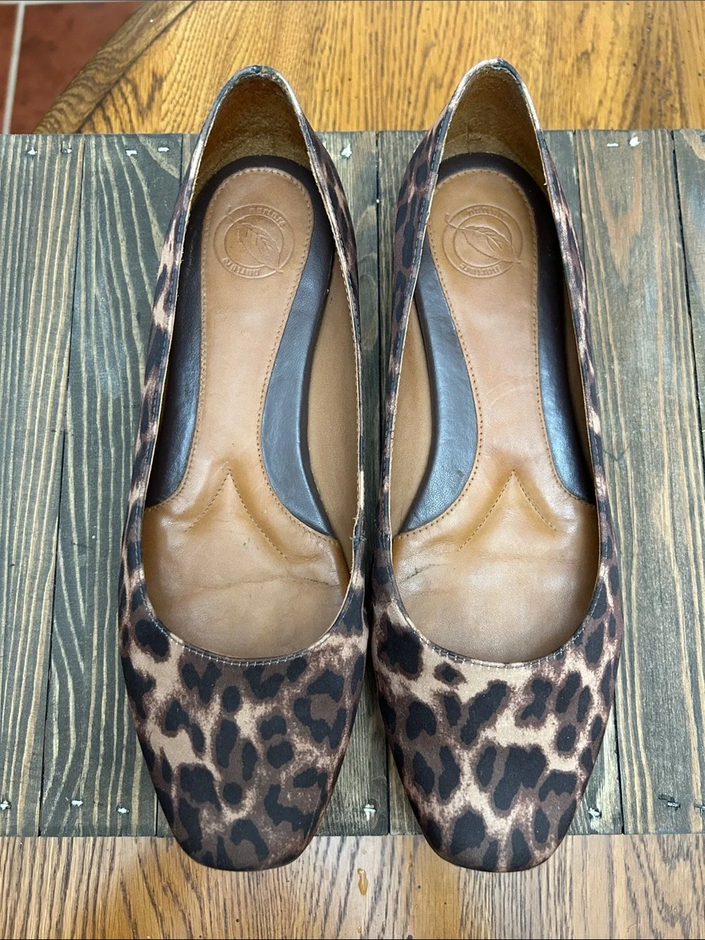 Nurture Leopard Print Ballet Flats - Brown & Black Sz 8